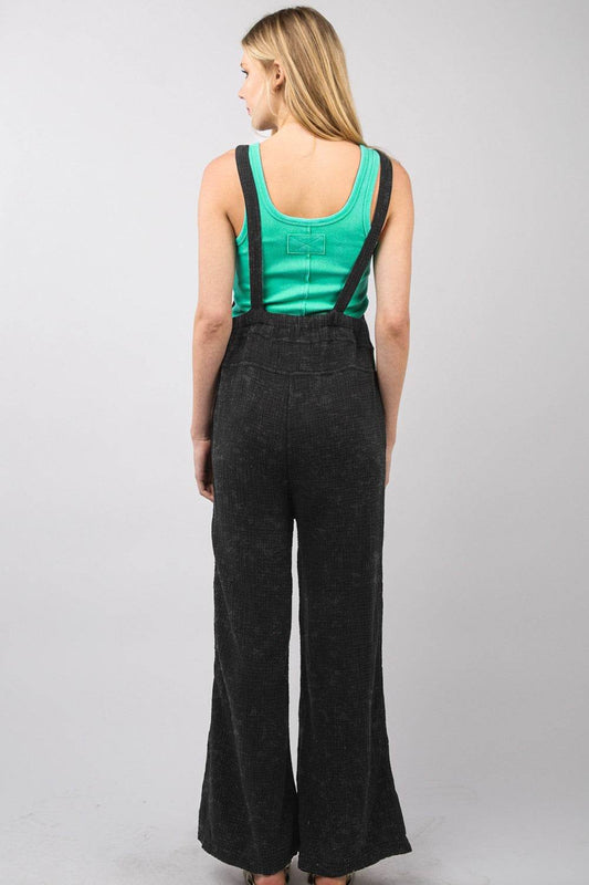 VERY J Texture Washed Wide Leg Overalls - Shop Style & More | Fresh Looks, Everyday Deals & Free Shipping