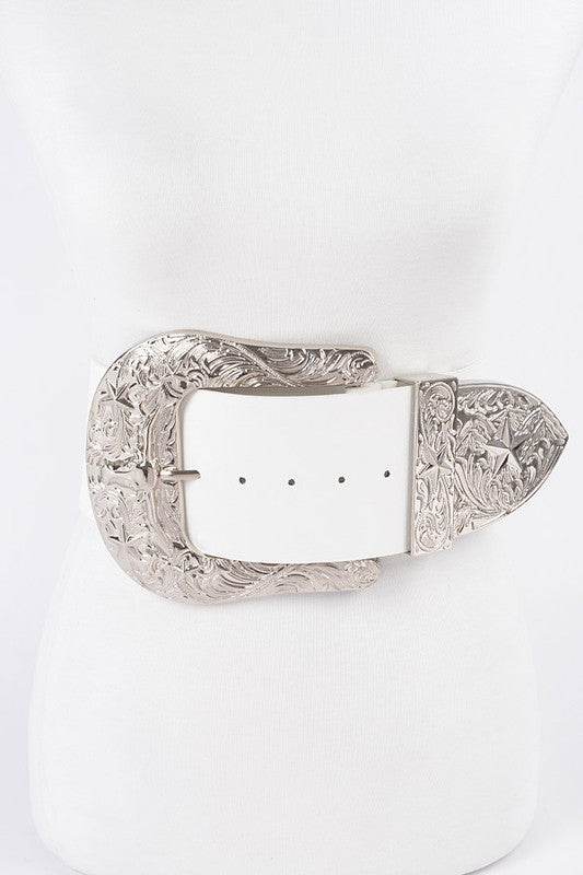 Plus Size Engraved Buckle Oversize Statement Belt - Shop Style & More | Fresh Looks, Everyday Deals & Free Shipping