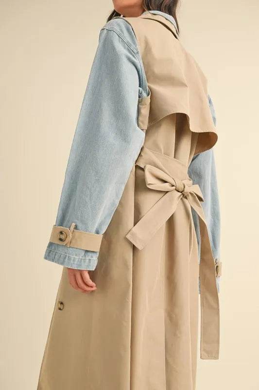 MABLE Layered Look Trench Coat With Denim Jacket - Shop Style & More | Fresh Looks, Everyday Deals & Free Shipping