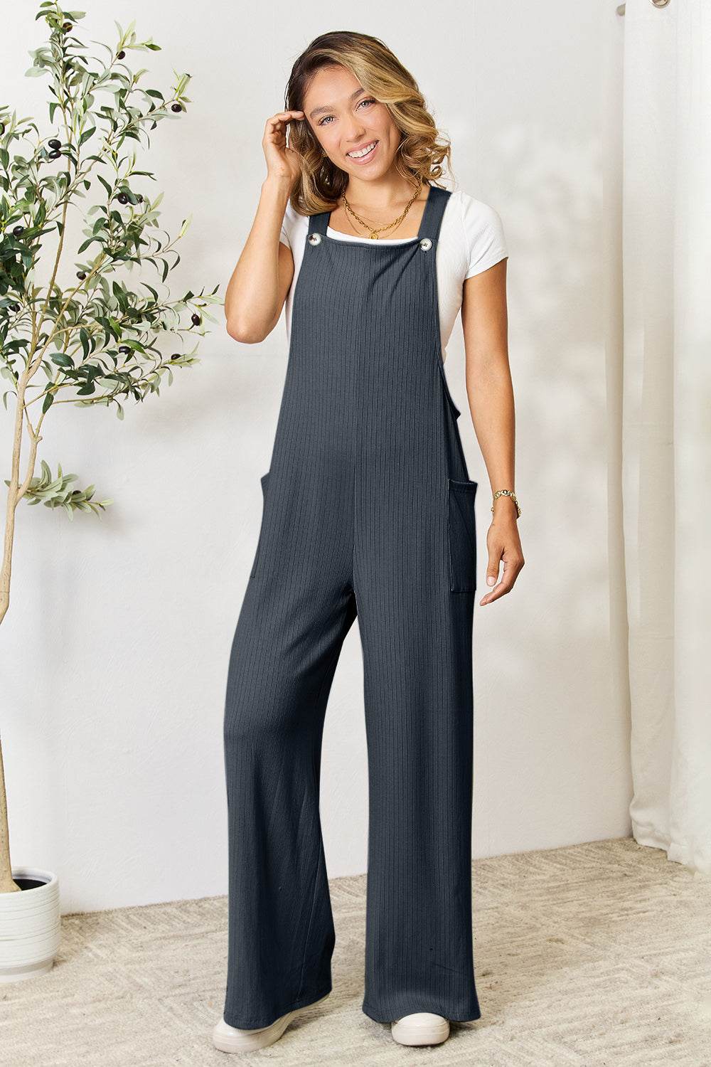 Double Take Full Size Wide Strap Overall with Pockets - Shop Style & More | Fresh Looks, Everyday Deals & Free Shipping