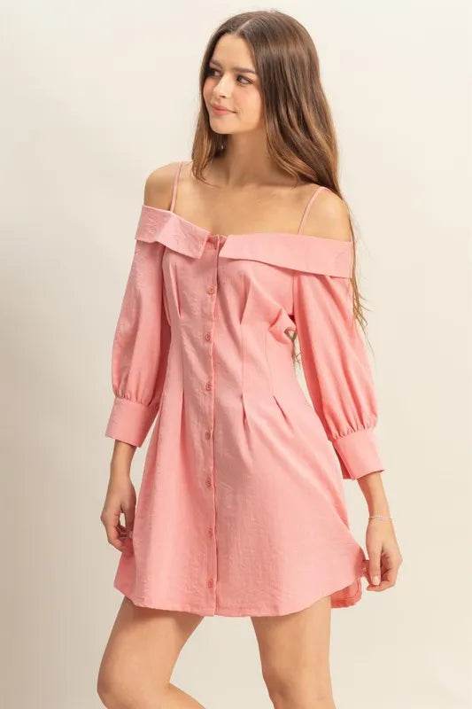 HYFVE Button Down Spaghetti Strap Mini Dress with Pockets - Shop Style & More | Fresh Looks, Everyday Deals & Free Shipping