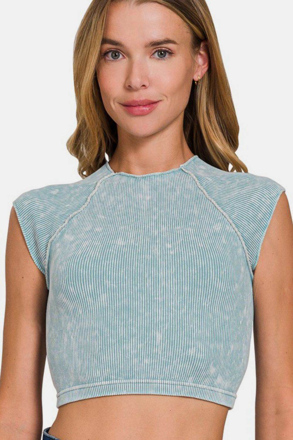 Zenana Ribbed Round Neck Cropped Top - Shop Style & More | Fresh Looks, Everyday Deals & Free Shipping
