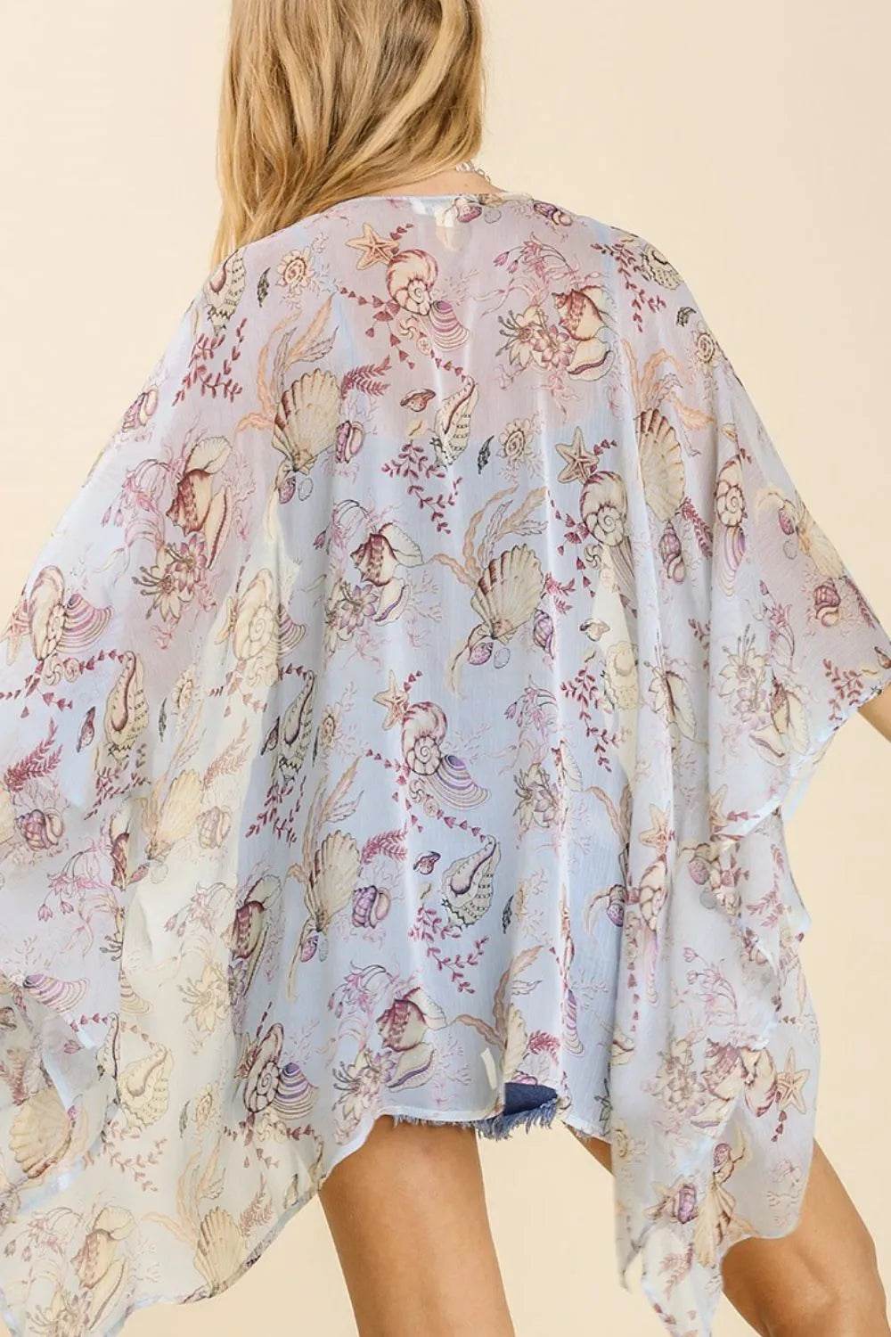 Umgee Full Size Sheer Mixed Print Kimono with Side Slit Plus Size - Shop Style & More | Fresh Looks, Everyday Deals & Free Shipping