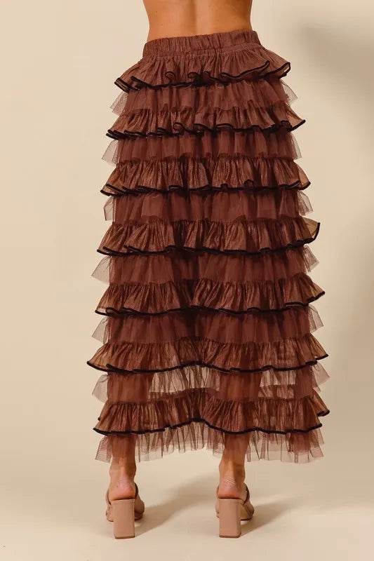 SO ME Layered Ruffled Tulle Maxi Skirt - Shop Style & More | Fresh Looks, Everyday Deals & Free Shipping