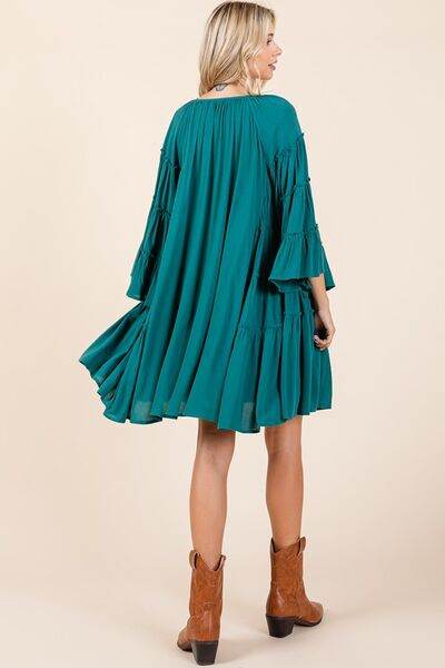Mittoshop Frill Tie Neck Bell Sleeve Dress - Shop Style & More | Fresh Looks, Everyday Deals & Free Shipping