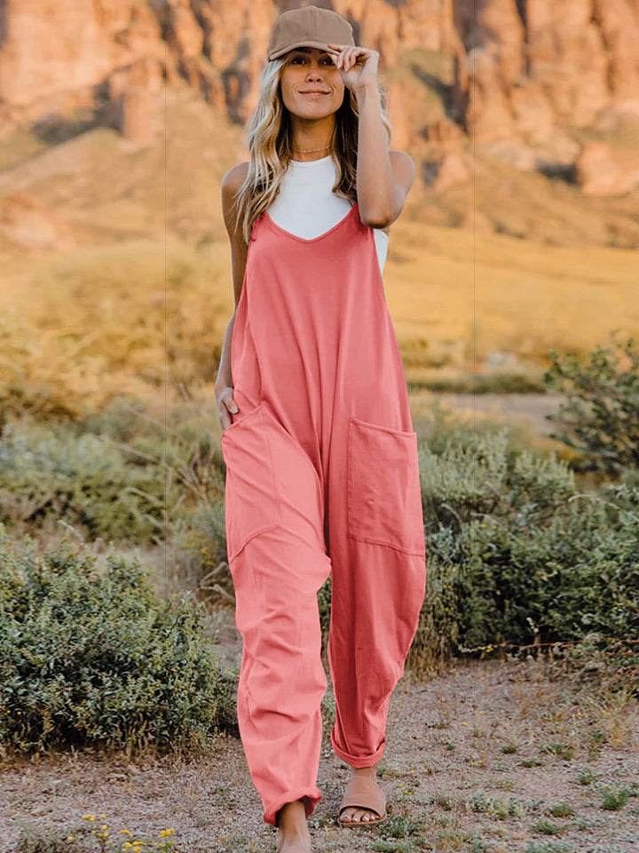 Double Take Full Size Sleeveless V-Neck Pocketed Jumpsuit - Shop Style & More | Fresh Looks, Everyday Deals & Free Shipping