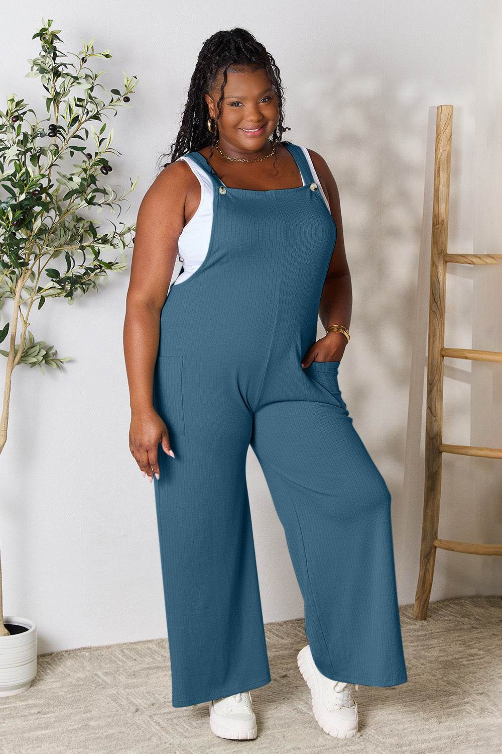 Double Take Full Size Wide Strap Overall with Pockets - Shop Style & More | Fresh Looks, Everyday Deals & Free Shipping
