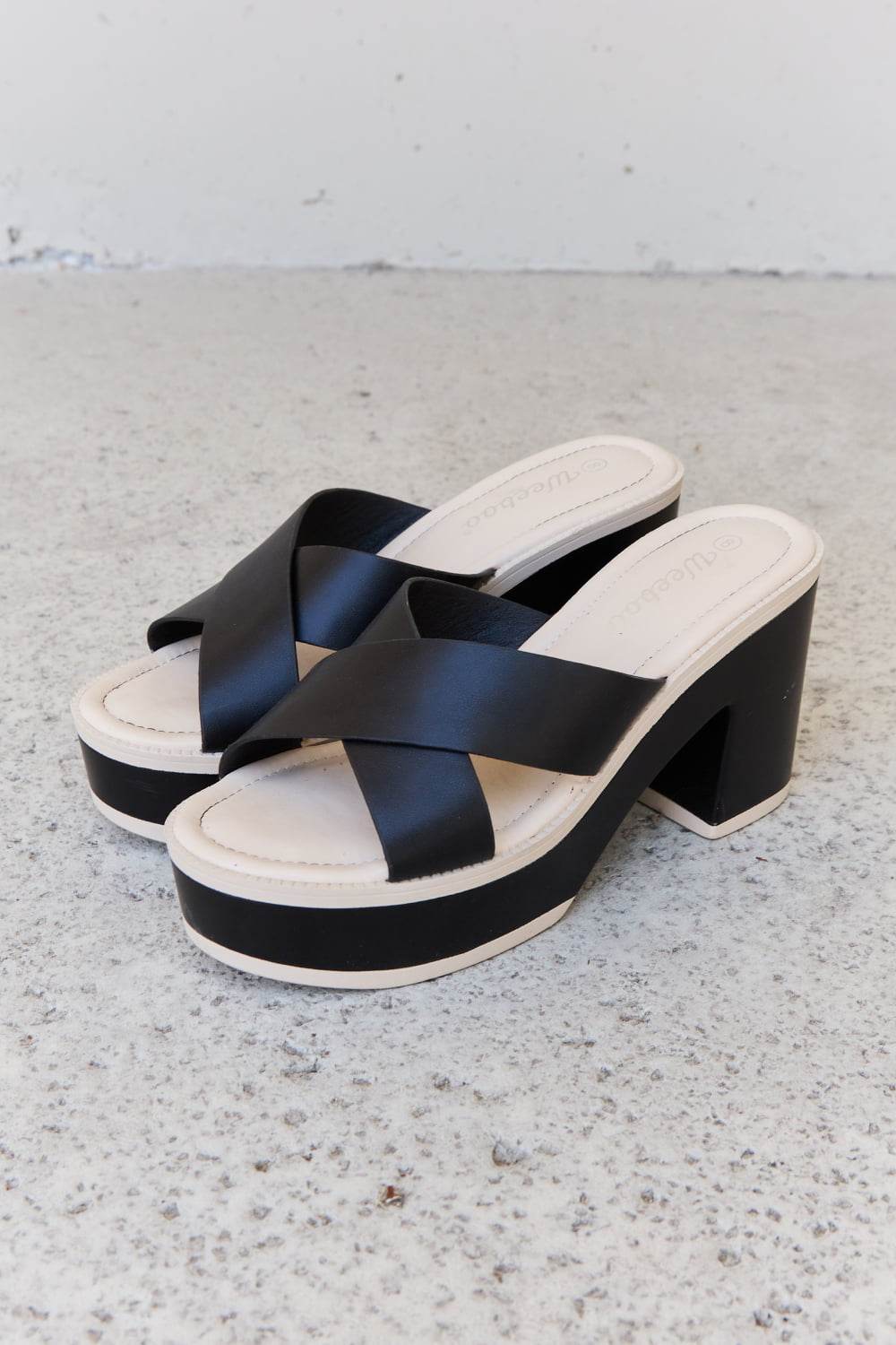 Weeboo Cherish The Moments Contrast Platform Sandals in Black - Shop Style & More | Fresh Looks, Everyday Deals & Free Shipping