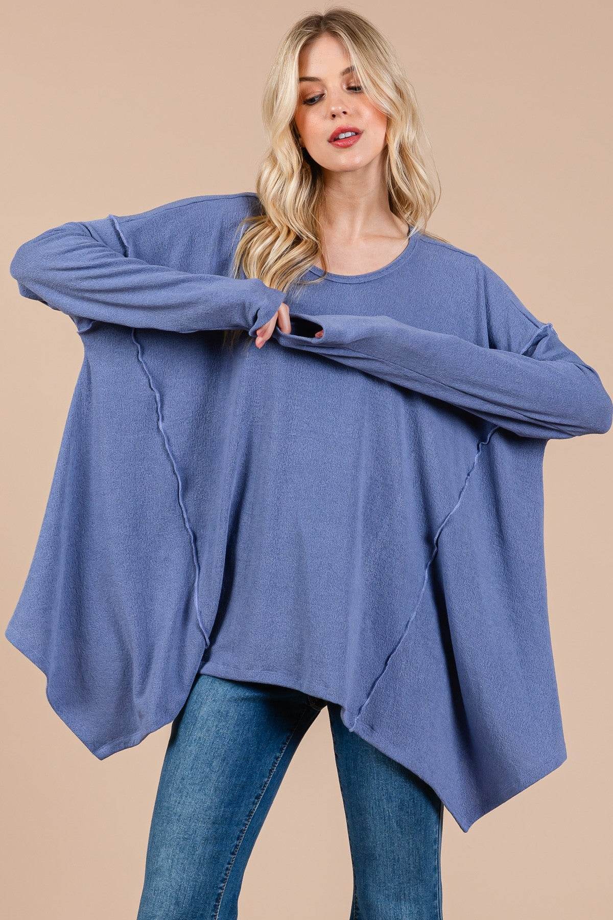 Ces Femme Asymmetrical Long Sleeve top - Shop Style & More | Fresh Looks, Everyday Deals & Free Shipping
