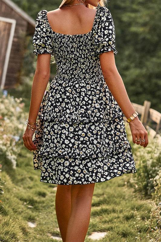 Floral Print Off Shoulder Flounce Sleeve Ruffle He - Shop Style & More | Fresh Looks, Everyday Deals & Free Shipping