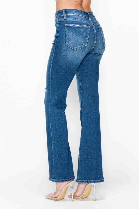 bytos Full Size High Rise Bootcut Jeans with Pockets - Shop Style & More | Fresh Looks, Everyday Deals & Free Shipping