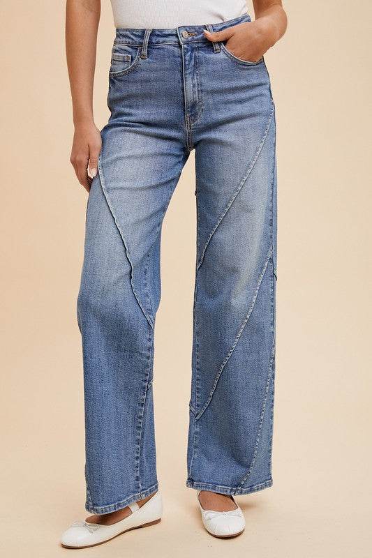 Annie Wear Decorative Seams Wide Leg Jeans - Shop Style & More | Fresh Looks, Everyday Deals & Free Shipping