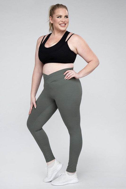 Plus Size V Waist Full Length Leggings - Shop Style & More | Fresh Looks, Everyday Deals & Free Shipping