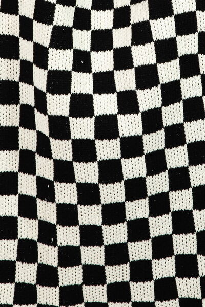 Fame Checkered Pattern Tote Bag Bags