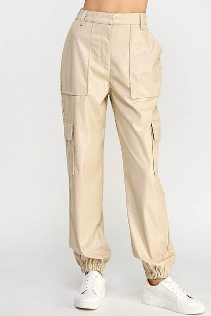 RELAXED VEGAN LEATHER CARGO PANTS - Shop Style & More | Fresh Looks, Everyday Deals & Free Shipping