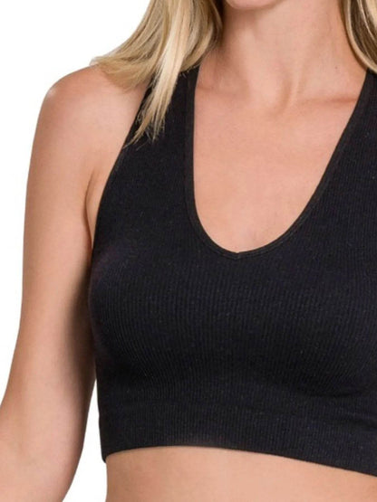 Zenana Seamless Ribbed Cropped Racerback Tank Top - Shop Style & More | Fresh Looks, Everyday Deals & Free Shipping