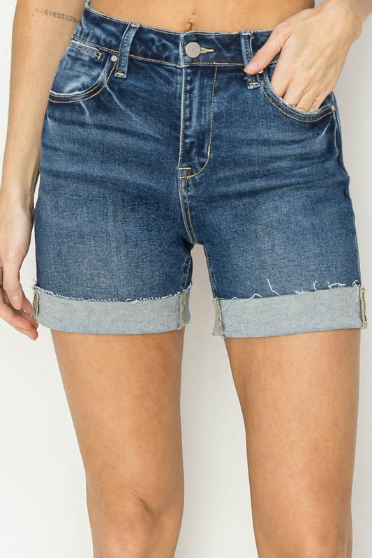 RISEN High Rise Cuffed Denim Shorts - Shop Style & More | Fresh Looks, Everyday Deals & Free Shipping
