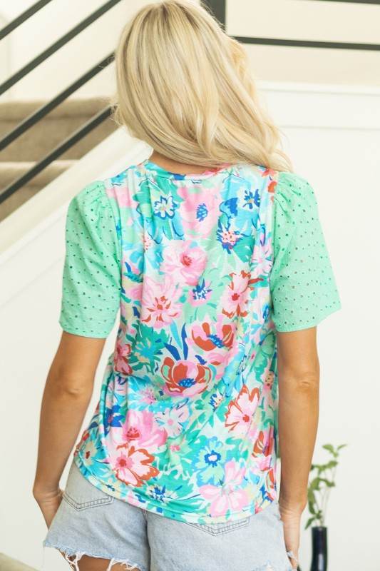 Kendra Eyelet Embroidered Short Sleeve Top - Shop Style & More | Fresh Looks, Everyday Deals & Free Shipping