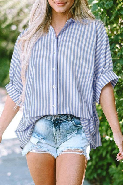 Baylee Stripe Dolman Sleeve Oversize Top - Shop Style & More | Fresh Looks, Everyday Deals & Free Shipping