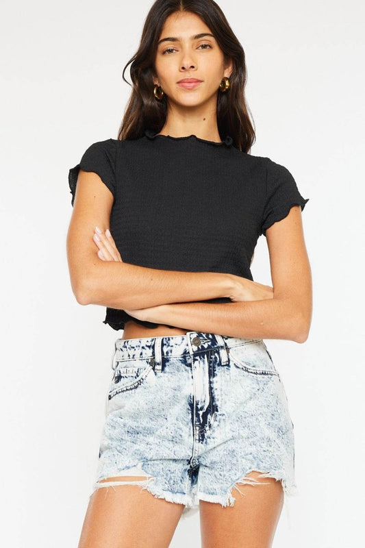 Kancan Full Size Distressed High Waist Denim Shorts - Shop Style & More | Fresh Looks, Everyday Deals & Free Shipping