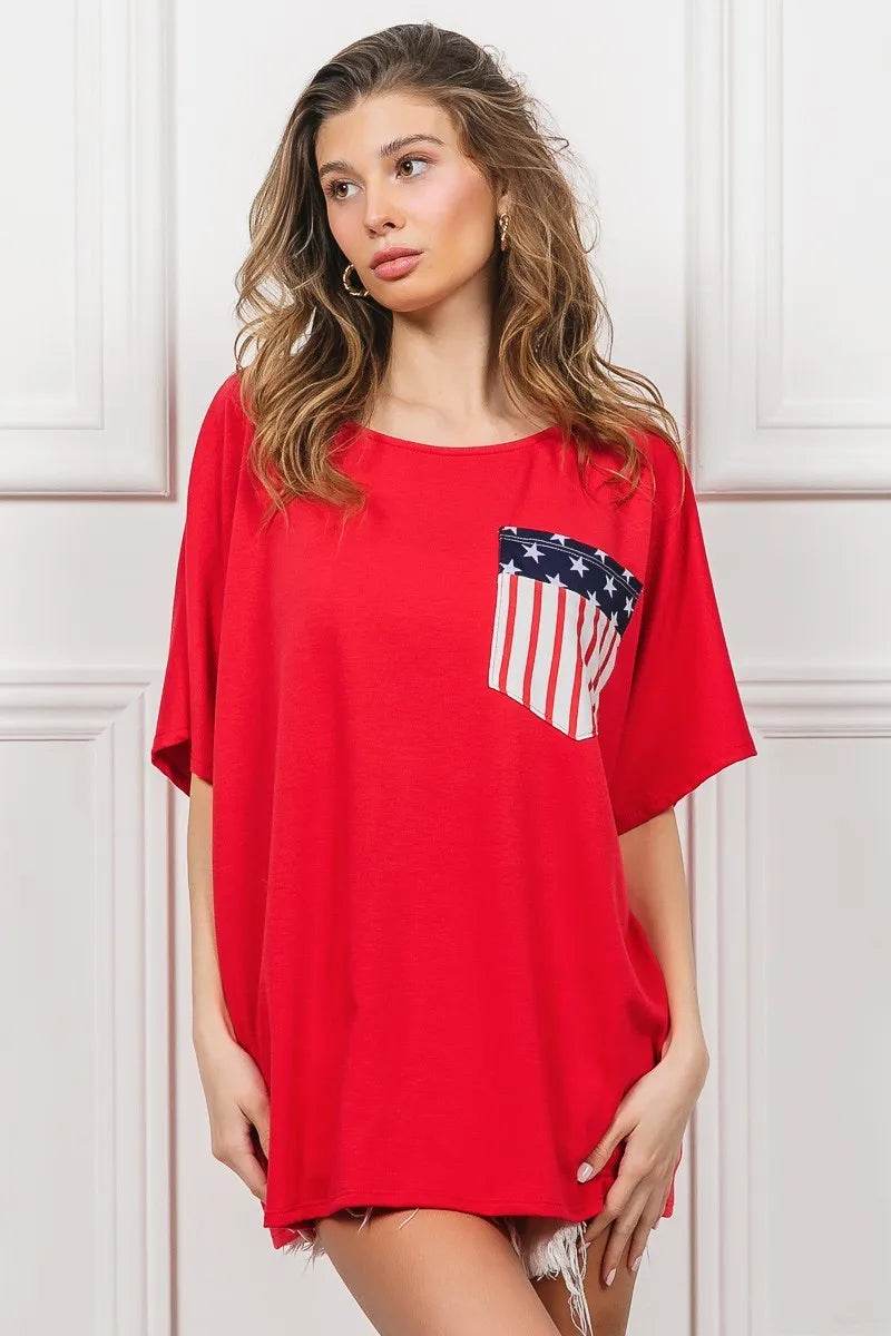 BiBi French Terry With Front Pocket Dolman Sleeves Top - Shop Style & More | Fresh Looks, Everyday Deals & Free Shipping