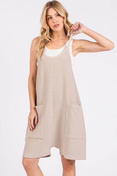 Mittoshop Scoop Neck Spaghetti Strap Overalls with Pockets - Shop Style & More | Fresh Looks, Everyday Deals & Free Shipping