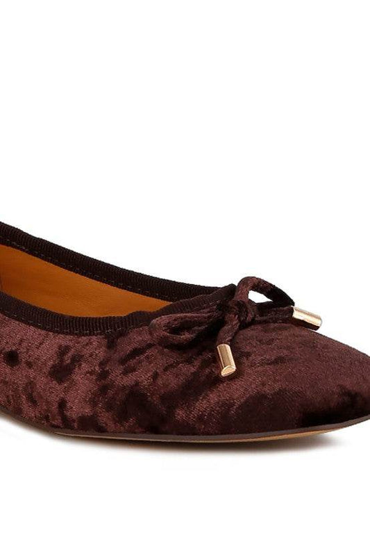 Buckrose Velvet Bow Ballerinas - Shop Style & More | Fresh Looks, Everyday Deals & Free Shipping