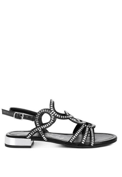 Jisters Cut Out Detail Rhinestone Flat Sandals - Shop Style & More | Fresh Looks, Everyday Deals & Free Shipping