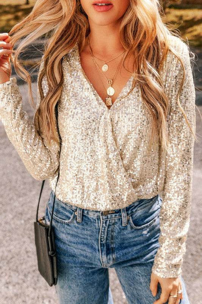 Scarlett Sequin Long Sleeve Top - Shop Style & More | Fresh Looks, Everyday Deals & Free Shipping