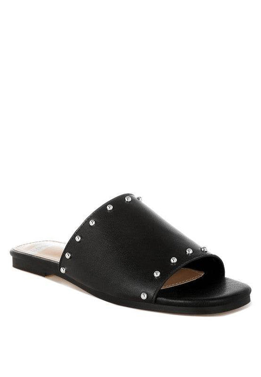 Renaldi Genuine Leather Studded Slip-On Flats - Shop Style & More | Fresh Looks, Everyday Deals & Free Shipping