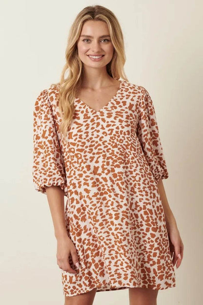 Mittoshop Animal Print Puff Sleeve Mini Dress - Shop Style & More | Fresh Looks, Everyday Deals & Free Shipping