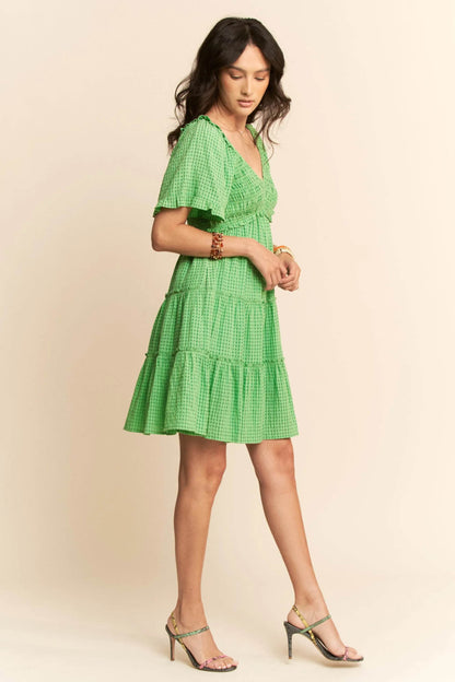 Davi & Dani Jacquard Checker Smocking Tiered Dress - Shop Style & More | Fresh Looks, Everyday Deals & Free Shipping