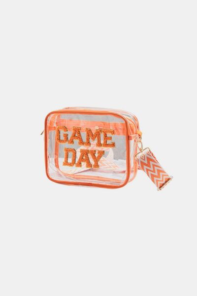 Zenana GAME DAY Stadium Approved Transparent Crossbody Bag Orange One Size Bags