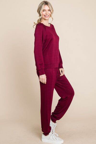 Super Lady Round Neck Raglan Sleeve Top and Pants Lounge Set - Shop Style & More | Fresh Looks, Everyday Deals & Free Shipping