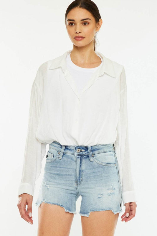 Kancan High Rise Side Slit Denim Shorts - Shop Style & More | Fresh Looks, Everyday Deals & Free Shipping