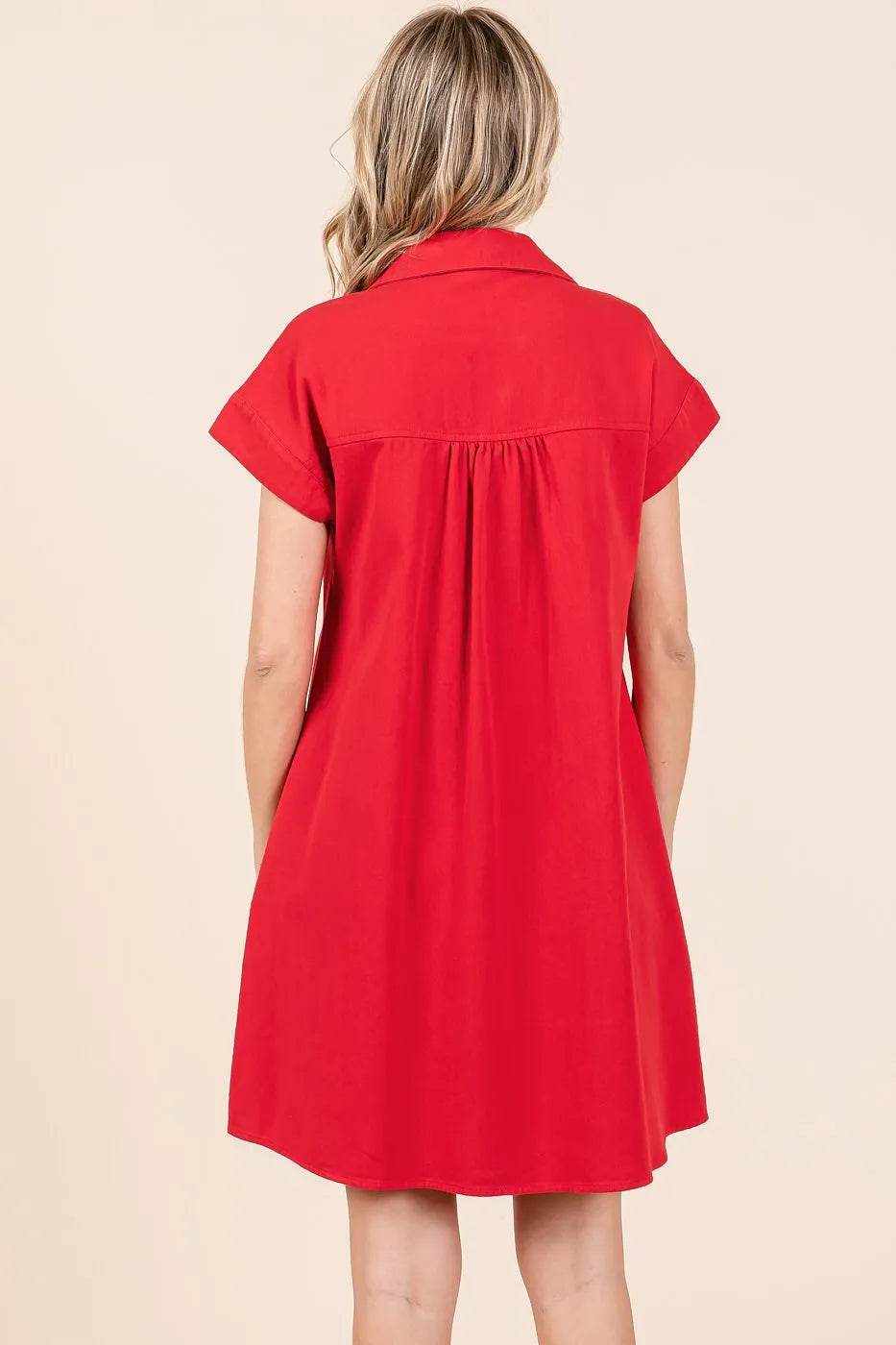 Mittoshop Twill Short Sleeve Collared Mini Dress - Shop Style & More | Fresh Looks, Everyday Deals & Free Shipping