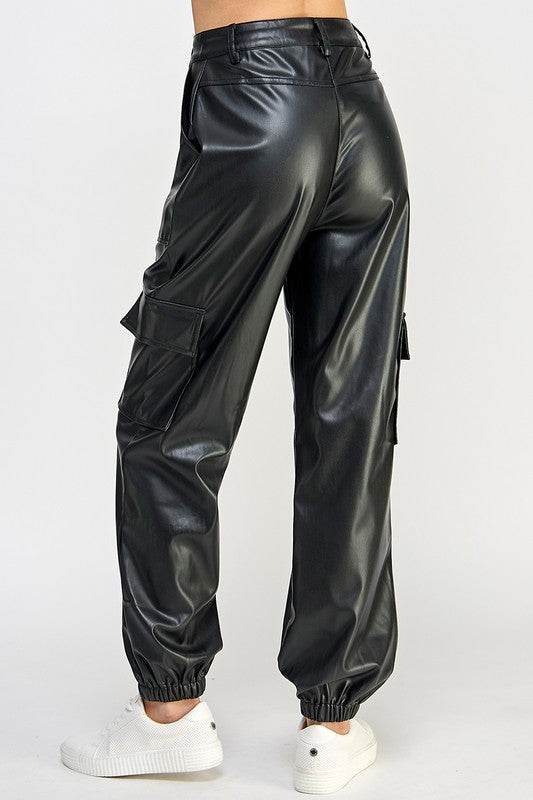 RELAXED VEGAN LEATHER CARGO PANTS - Shop Style & More | Fresh Looks, Everyday Deals & Free Shipping