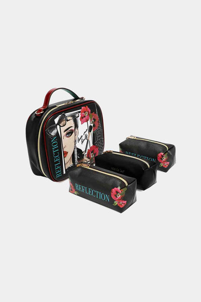 Nicole Lee USA Printed Handbag with Three Pouches Bags