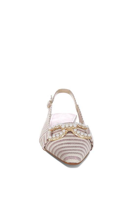 Crina Pearl-Detailed Horsebit Woven Flats - Shop Style & More | Fresh Looks, Everyday Deals & Free Shipping