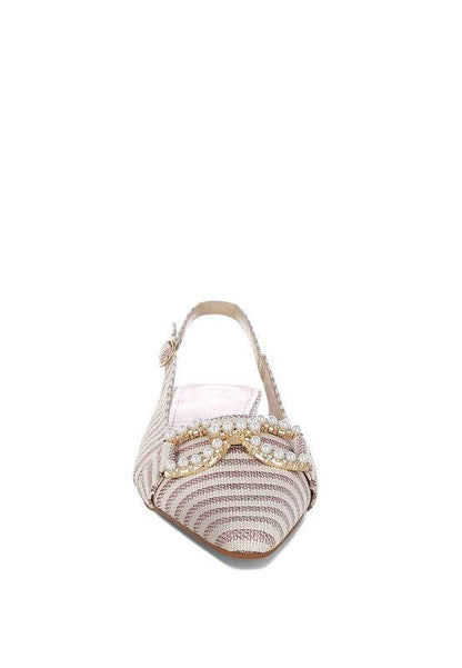 Crina Pearl-Detailed Horsebit Woven Flats - Shop Style & More | Fresh Looks, Everyday Deals & Free Shipping