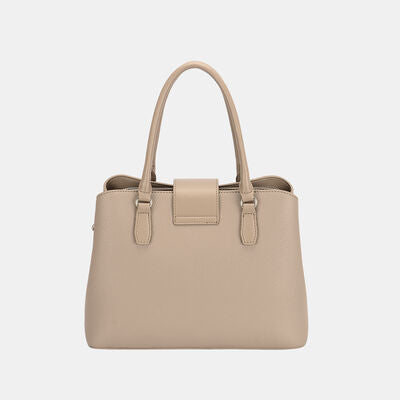 David Jones PU Leather Twist-Lock Tote Bag Bags