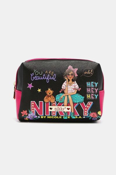 Nicole Lee USA Printed Extra Large Cosmetic Pouch Eye Contact One Size Bags