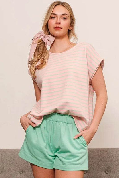 Lime 'N' Chili Striped Muscle Sleeve Top - Shop Style & More | Fresh Looks, Everyday Deals & Free Shipping