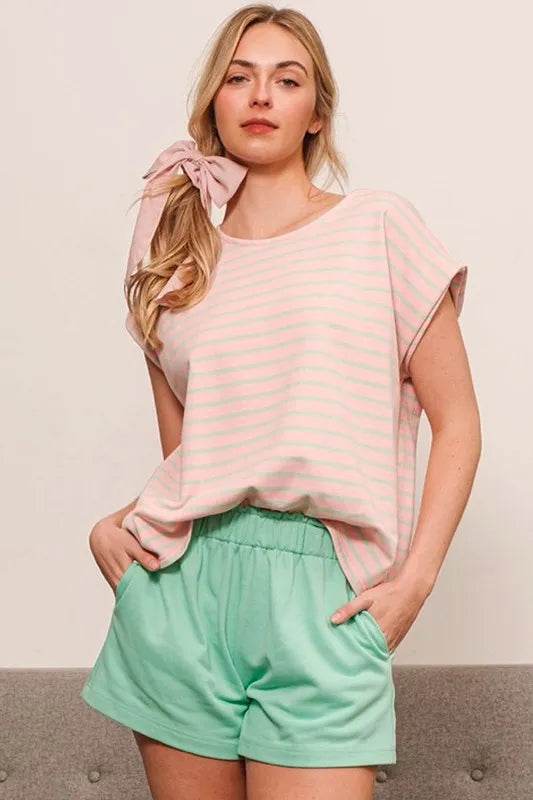 Lime 'N' Chili Striped Muscle Sleeve Top - Shop Style & More | Fresh Looks, Everyday Deals & Free Shipping