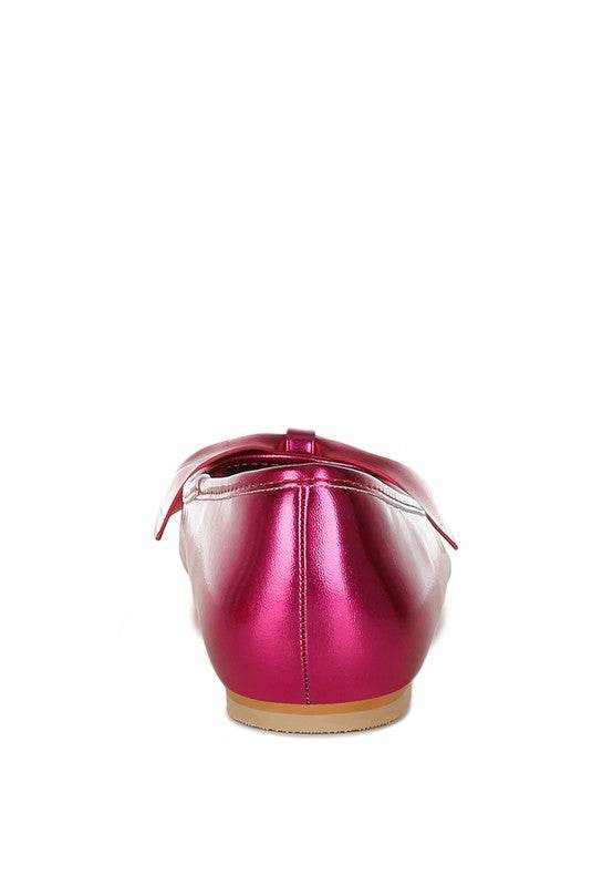 Bromelia Metallic Pleather Bow Ballerinas - Shop Style & More | Fresh Looks, Everyday Deals & Free Shipping