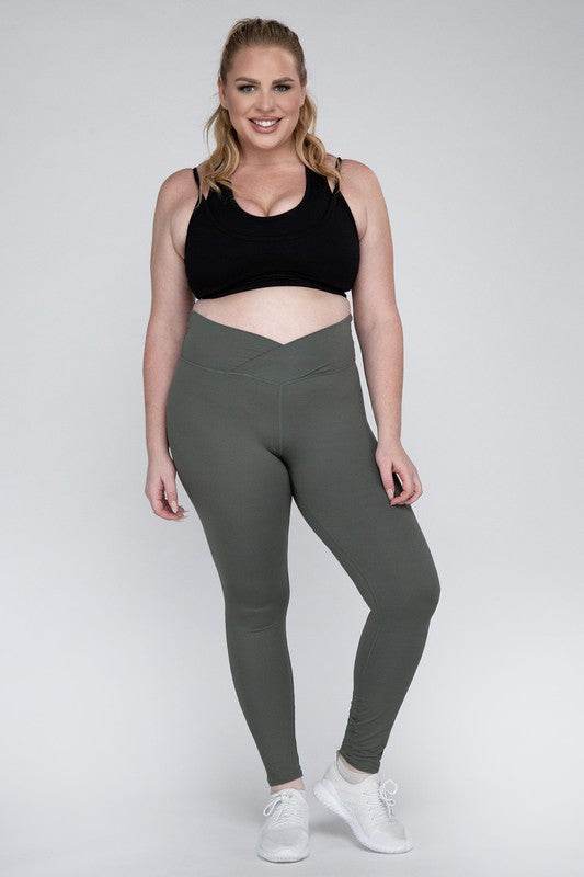 Plus Size V Waist Full Length Leggings - Shop Style & More | Fresh Looks, Everyday Deals & Free Shipping