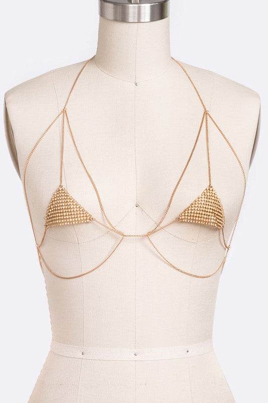 Crystal Mesh Iconic Bra Top Body Chain - Shop Style & More | Fresh Looks, Everyday Deals & Free Shipping