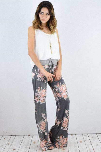 Drawstring Floral Wide Leg Pants - Shop Style & More | Fresh Looks, Everyday Deals & Free Shipping