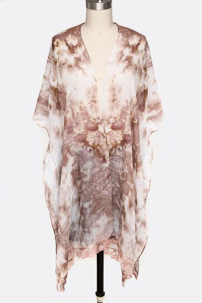Tie Dye Lace Trim Kimono Cardigan - Shop Style & More | Fresh Looks, Everyday Deals & Free Shipping