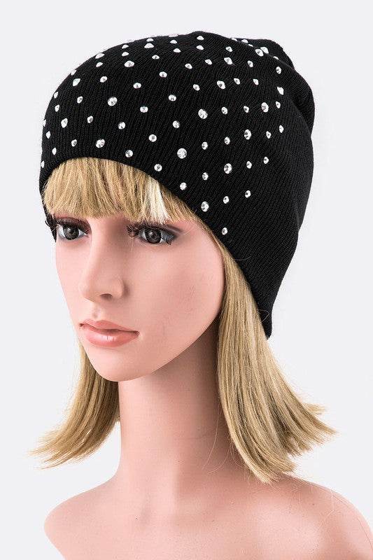 Rhinestone Studs Iconic Beanie - Shop Style & More | Fresh Looks, Everyday Deals & Free Shipping